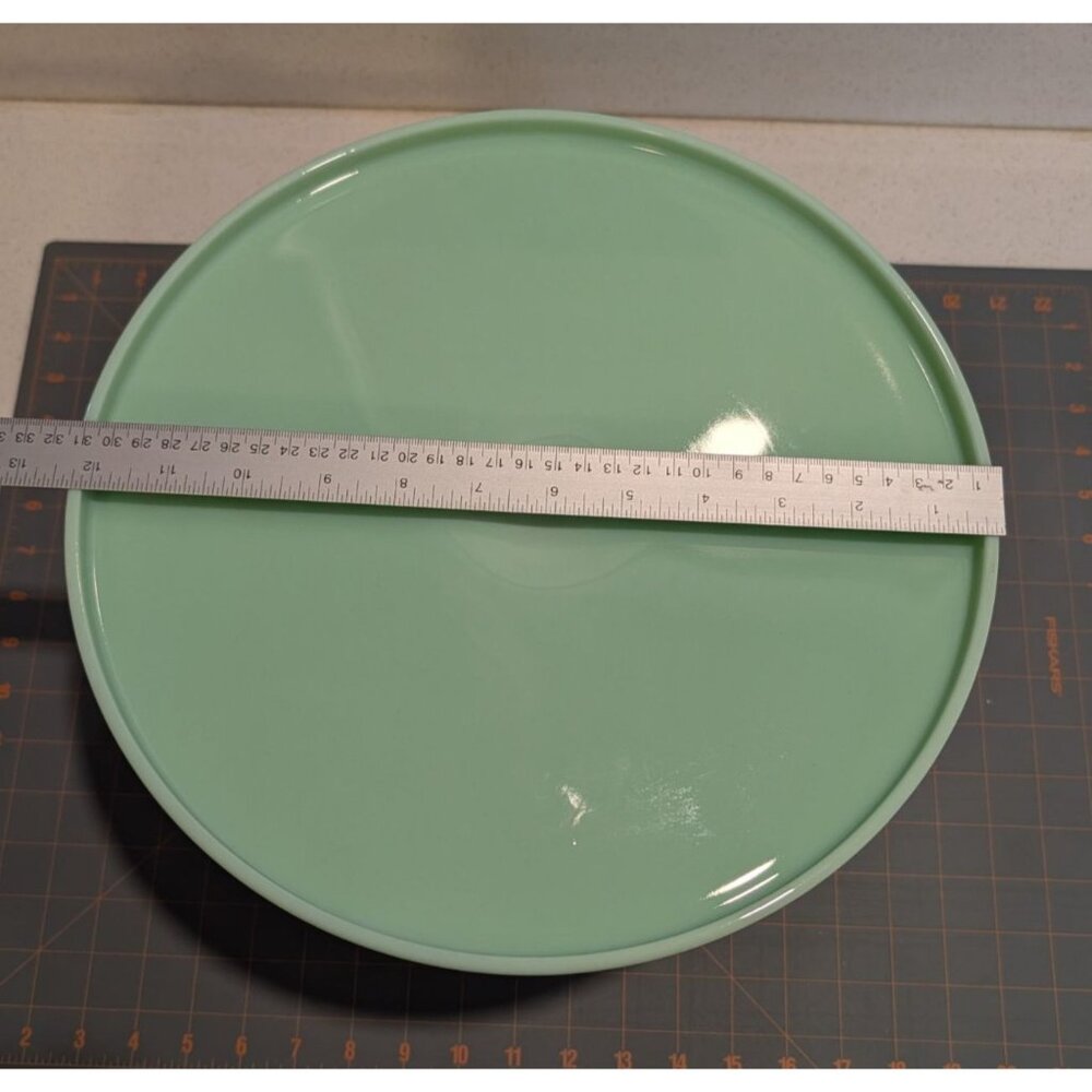 Mosser Glass Jadeite 9 in Pedestal Cake Stand Milk Glass USA decore - Picture 8 of 16